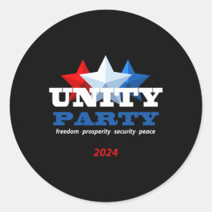 Adesivo Redondo Partido da Unidade 2024 Presidente Trump