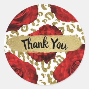 Adesivo Redondo Partido de Impressão Animal do Chita Leopardo Dour