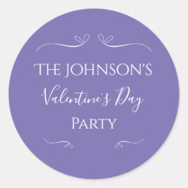 Adesivo Redondo Partido Dia de os namorados Roxo Moderno
