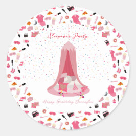 Adesivo Redondo Partido do Aniversário de criança de Tendência do