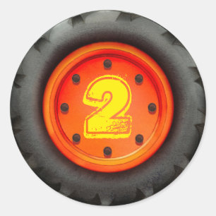 Adesivo Redondo Partido do caminhão da construção do segundo