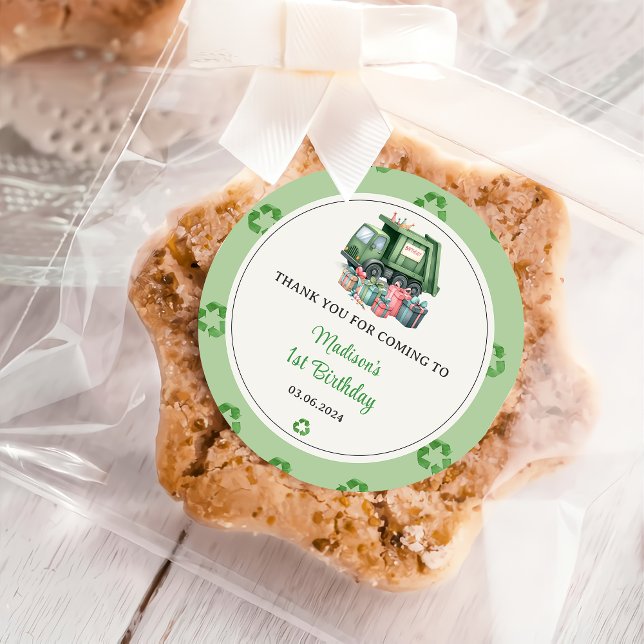 Adesivo Redondo Partido do primeiro aniversario de Lixo (Criador carregado)