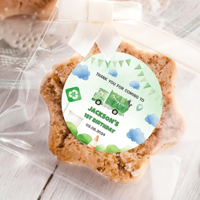 Adesivo Redondo Partido do primeiro aniversario de Lixo (Criador carregado)