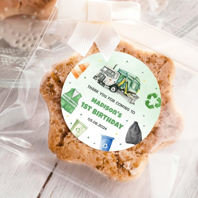 Adesivo Redondo Partido do primeiro aniversario de Lixo (Criador carregado)