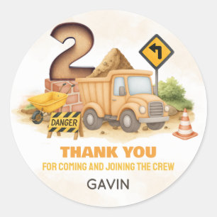 Adesivo Redondo Partido do segundo aniversário de Construção