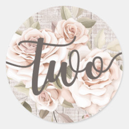 Adesivo Redondo Partido dos segundos aniversários Rústicos da Made