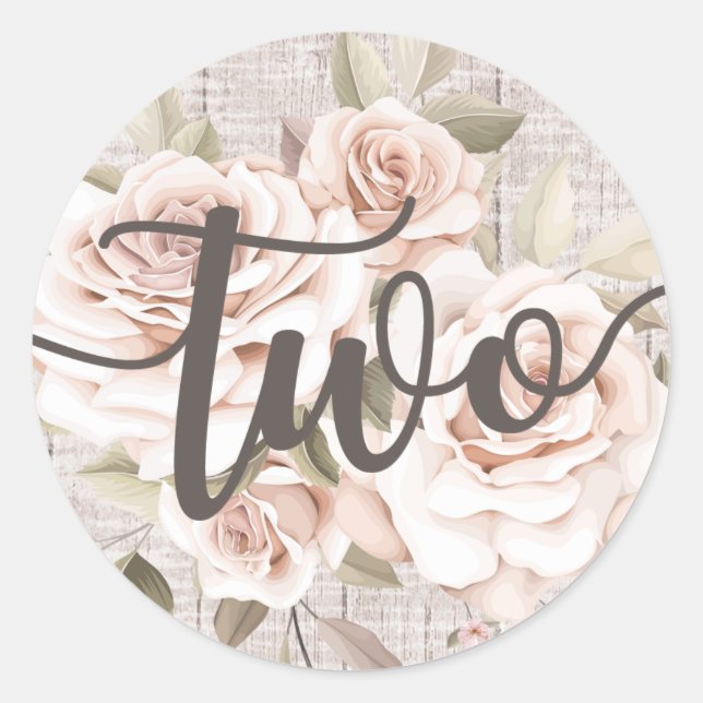 Adesivo Redondo Partido dos segundos aniversários Rústicos da Made (Frente)