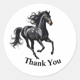 Adesivo Redondo Partido Elegante Clássico Vintage Horse Race Derby