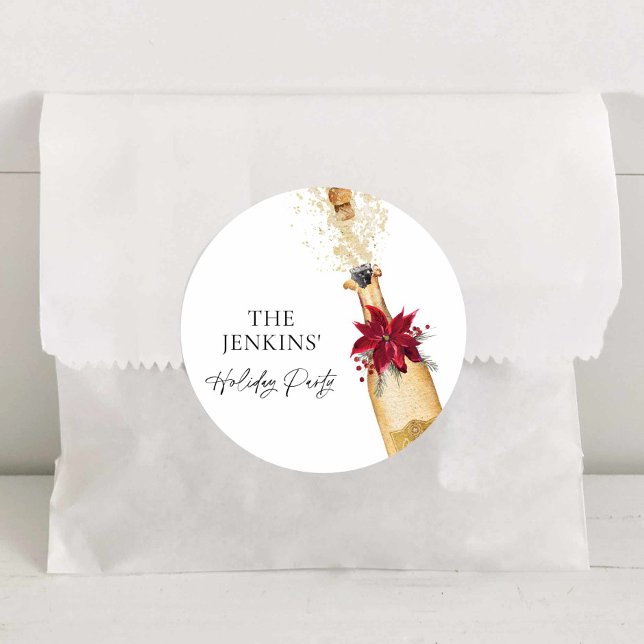 Adesivo Redondo Partido Elegante dos Cocktail Holiday (Winter Holiday Cocktail Party Favor Stickers)