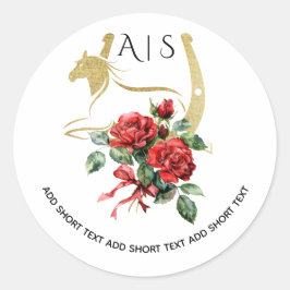 Adesivo Redondo Partido Equestre e Bebidas dos Cavalos da Raça Mod