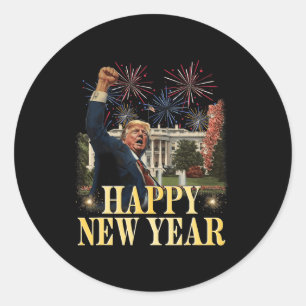 Adesivo Redondo Partido feliz ano novo 2025 Trump 2024 Tome a Amér