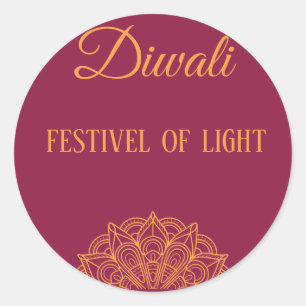 Adesivo Redondo Partido Happy Diwali
