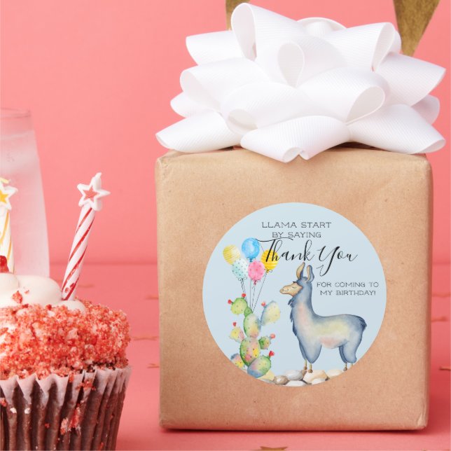 Adesivo Redondo Partido Llama Favor dos Stickers (Festa)