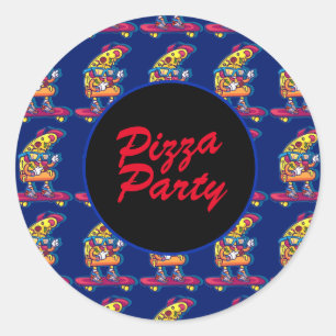 Adesivo Redondo Partido lunático da pizza