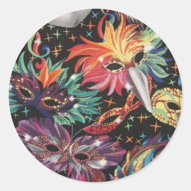 Adesivo Redondo Partido Mardi Gras (Frente)