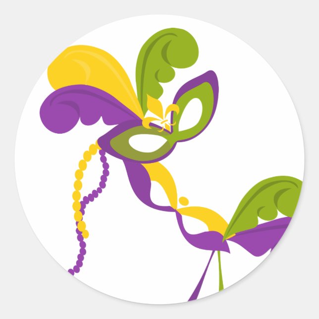 Adesivo Redondo Partido Mardi Gras (Frente)