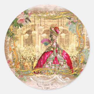 Adesivo Redondo Partido Marie Antoinette a Rosa em Versalhes