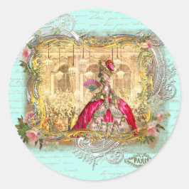 Adesivo Redondo Partido Marie Antoinette em Versailles Stickers Ta