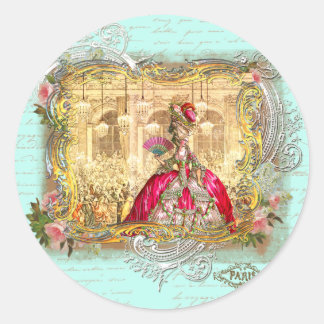 Adesivo Redondo Partido Marie Antoinette em Versailles Stickers Ta