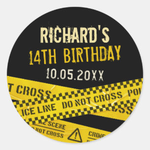 Adesivo Redondo Partido Mistério de Assassinato ou partido policia