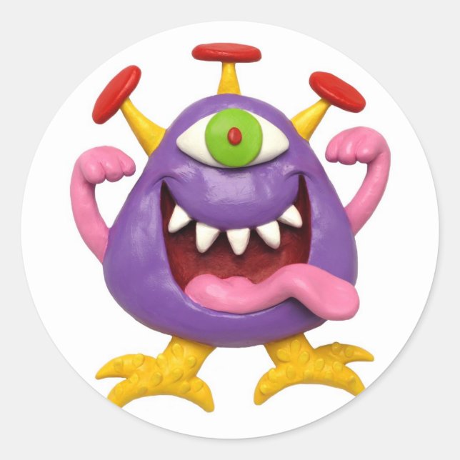 Adesivo Redondo Partido Monstro (Frente)