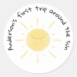 Adesivo Redondo Partido Neutro de Gênero Amarelo Feliz