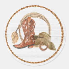 Adesivo Redondo Partido Ocidental do Cowboy