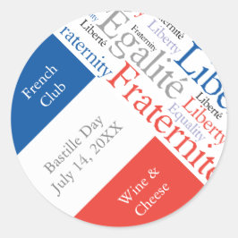 Adesivo Redondo Partido ou Evento Francês com Pavilhão de França