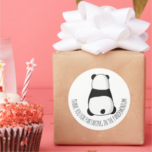 Adesivo Redondo Partido Panda Obrigado Sticker