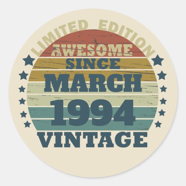 Adesivo Redondo Partido Personalizado 30 aniversário de 30 anos de (Frente)