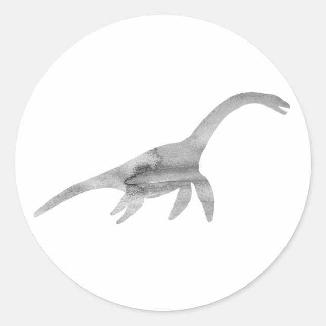 Adesivo Redondo Partido Plesiossauro Dinossauro Muito Obrigado Pin (Frente)