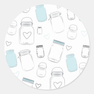 Adesivo Redondo Partido Rustic Country Mason Jars Favor