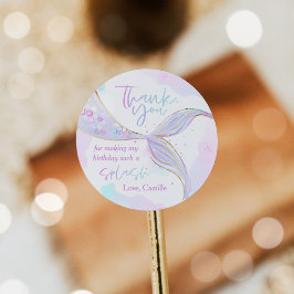 Adesivo Redondo Partido Sereia primeiro aniversario ONEder the Sea