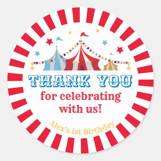 Adesivo Redondo Partido Tema do Carnaval (Frente)