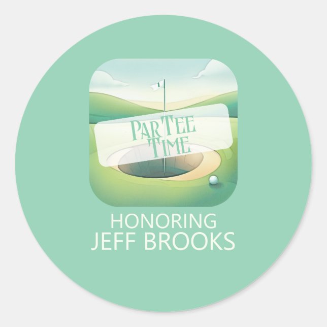 Adesivo Redondo Partido Verde do Tema Golf (Frente)