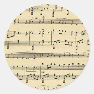 Adesivo Redondo Partitura antiga