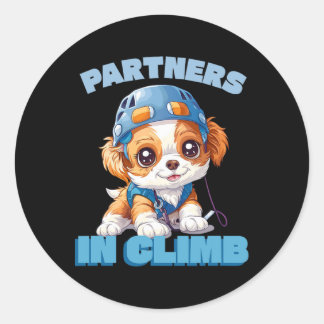 Adesivo Redondo Partners In Climb Funny Rock Climbing Design For A
