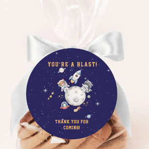 Adesivo Redondo Parto de animais da floresta do espaço exterior bo