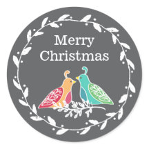 Partridge Birds Rustic Wreath Feliz Natal