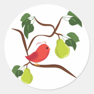 Adesivo Redondo Partridge In Pear Tree