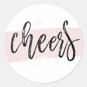 Adesivo Redondo PARTY CHEERS tipo de script com letra manuscrita p