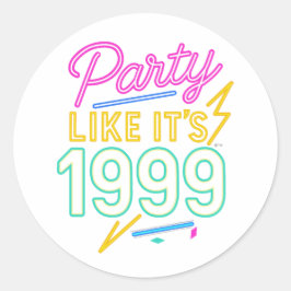 Adesivo Redondo Party Like It’s 1999®™ – Neon Voltage