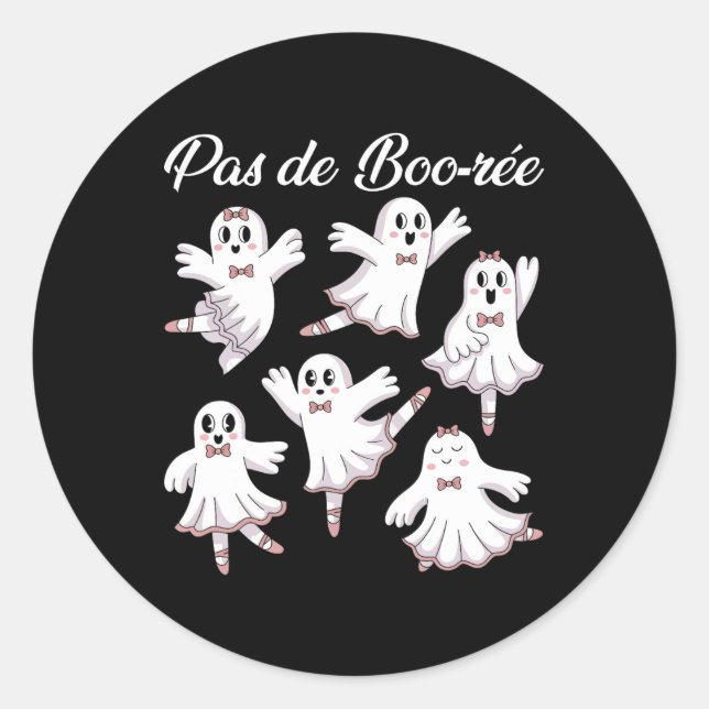 Adesivo Redondo Pas De Boo-re Ballerina Funny Ghost Halloween Spoo (Frente)