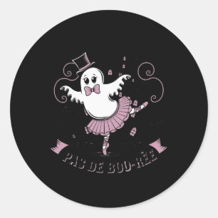 Adesivo Redondo Pas De Boo-rée Balé Dancer Spooky Ghost Hallowee