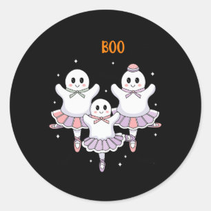 Adesivo Redondo Pas De Boo-rée Balé Dancer Spooky Ghost Hallowee