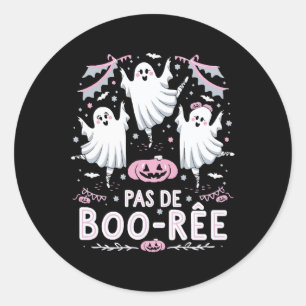 Adesivo Redondo Pas De Boo-rée Balé Fantasma Professor de dança Fu