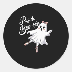 Adesivo Redondo Pas De Boo-rée Funny Balé Fantasma Dança Halloween