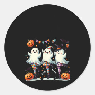 Adesivo Redondo Pas De Boo-rée Funny Balé Fantasma Dança Halloween