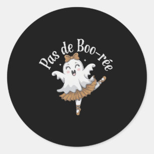Adesivo Redondo Pas De Boo-rée Funny Balé Fantasma Dança Halloween