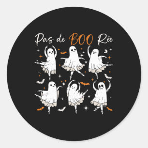 Adesivo Redondo Pas De Boo-rée Funny Balé Fantasma Dança Professor